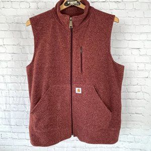 Carhartt Kentwood Fleece Vest Womens XL Burgundy Full Zip 101410